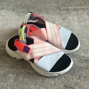 Adidas Magmur Sandals Womens 6 Pink Neon Colorful Strappy Athletic Hook & Loop